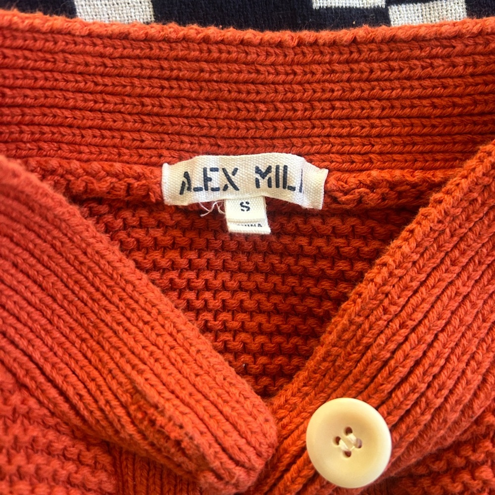 Alex Mill Orange Button-Up Knit Cardigan - Picture 2 of 2